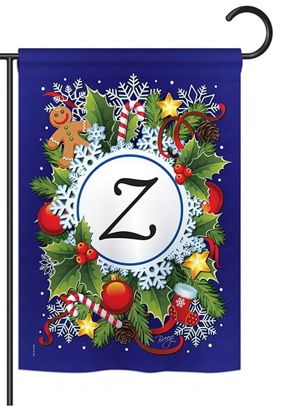 Winter Z Monogram Garden Flag