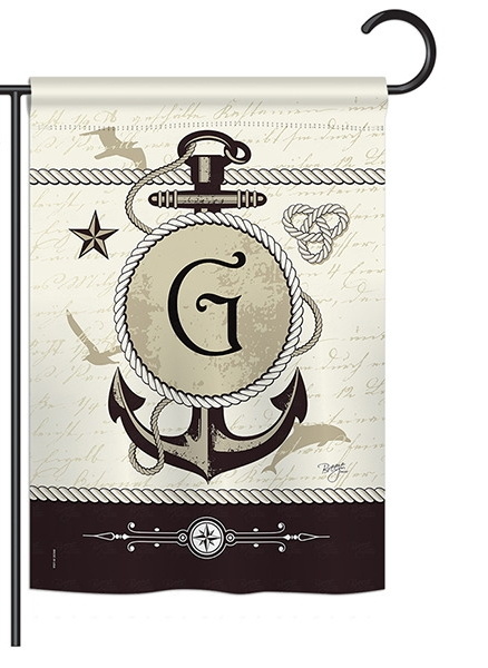 Nautical G Monogram Garden Flag