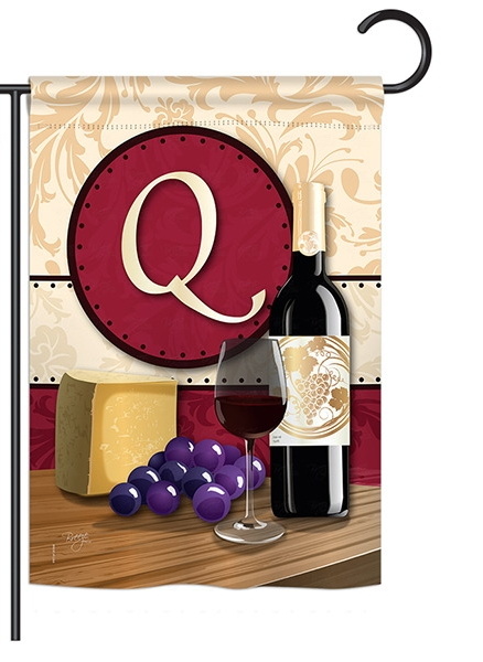 Wine Q Monogram Garden Flag