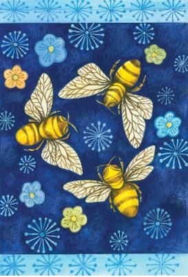 Bees on Blue House Flag - 1 left