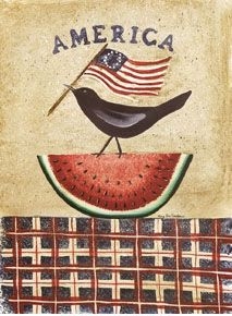 Crow Watermelon House Flag
