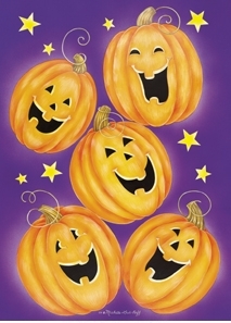 Pumpkin Collage House Flag