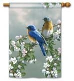 Bluebirds & Blossoms Garden Flag