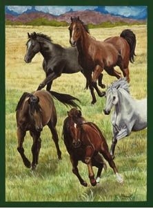 Horses / Running Garden Flag