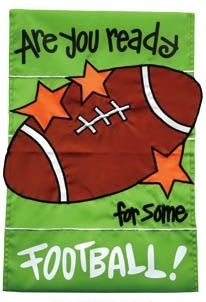 Applique Ready for Some Football Garden Flag
