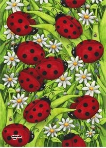 Ladybug Daisy House Flag