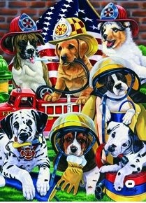Firehouse Dogs Garden Flag