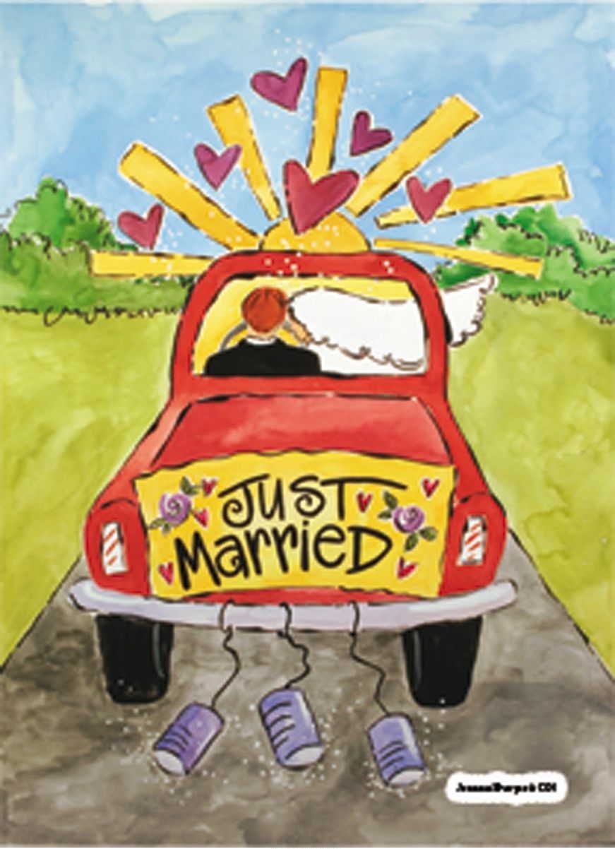 Just Married House Flag