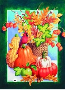 Autumn Still Life House Flag