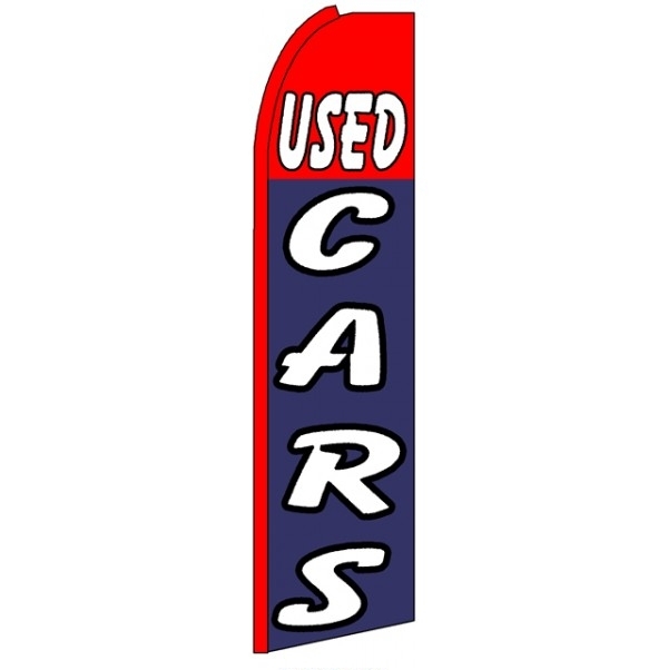 Used Cars (Red Sleeve) Feather Flag 3' x 11.5'