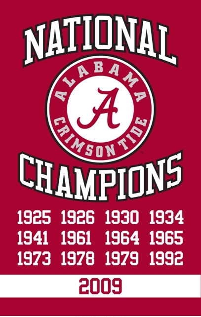 Alabama 13 time champions Applique Flag 44" x 28"