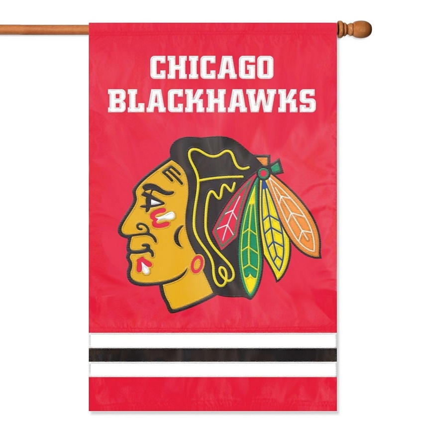 Chicago Blackhawks Applique Banner Flag 44" x 28"
