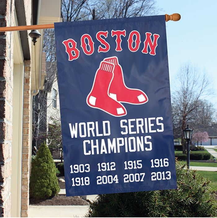 Red Sox 7 time Champs Applique Banner Flag 44" x 28"