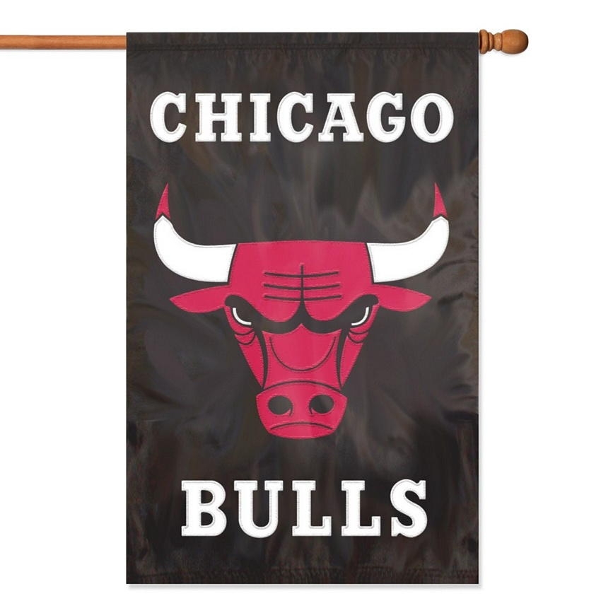 Chicago Bulls Applique Banner Flag 44" x 28"