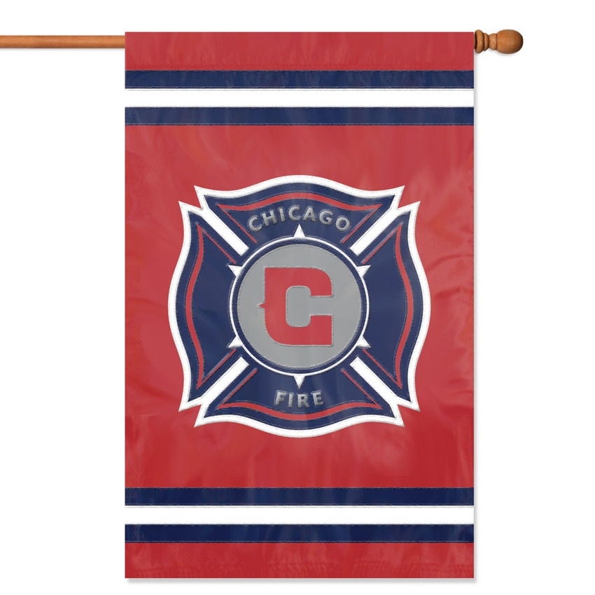 Chicago Fire Applique Banner Flag 44" x 28"