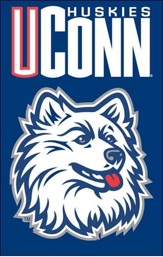 Connecticut Huskies Applique Flag 44" x 28"