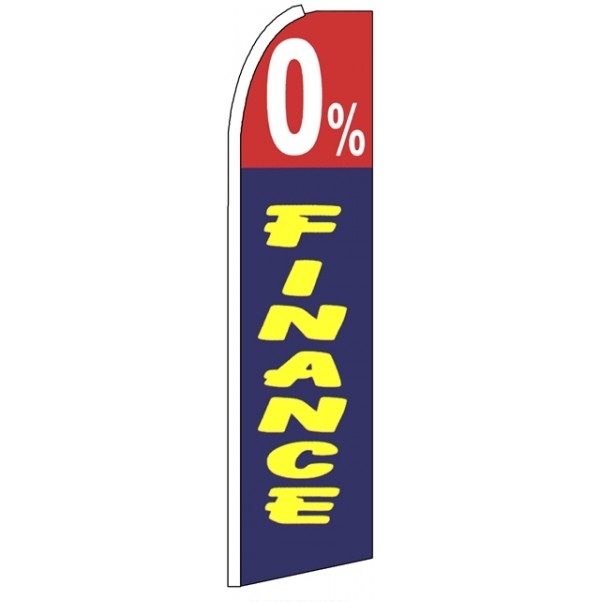 0% Finance Advertising Feather Flag Banner 3' x 11.5'