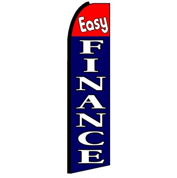 Easy Finance (Black Sleeve) Feather Flag 3' x 11.5'
