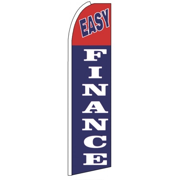 Easy Finance (White Sleeve) Feather Flag 3' x 11.5'