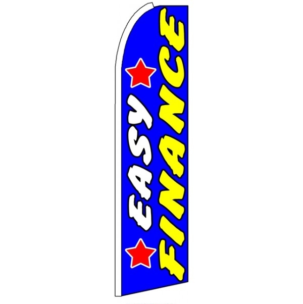 Easy Finance Blue Feather Flag 3' x 11.5'
