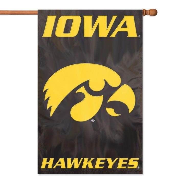Iowa Hawkeyes Applique Banner Flag 44" x 28"