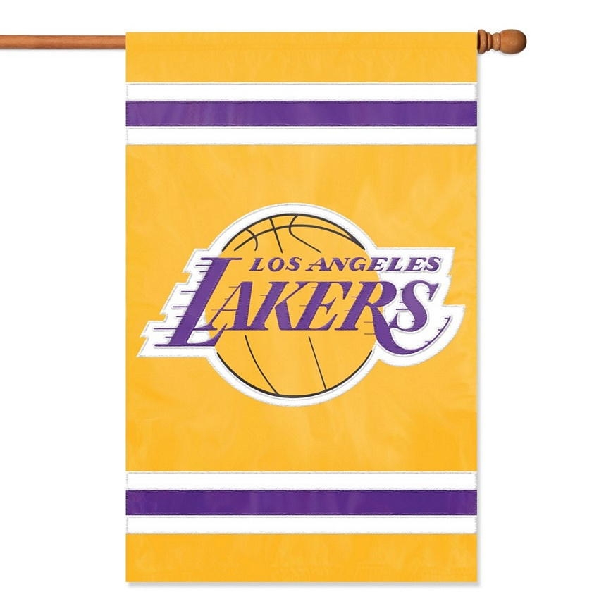 LA Lakers Applique Banner Flag 44" x 28"