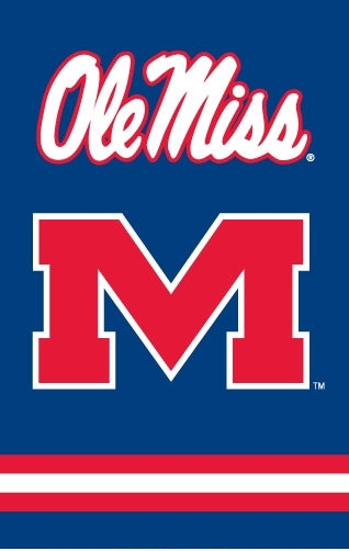 Ole Miss Rebels Applique Banner Flag 44" x 28"