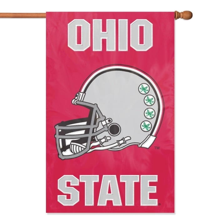 Ohio State Buckeyes "helmet" Applique Banner Flag 44" x 28"