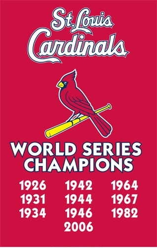 Cardinals Championships MLB Applique Banner Flag