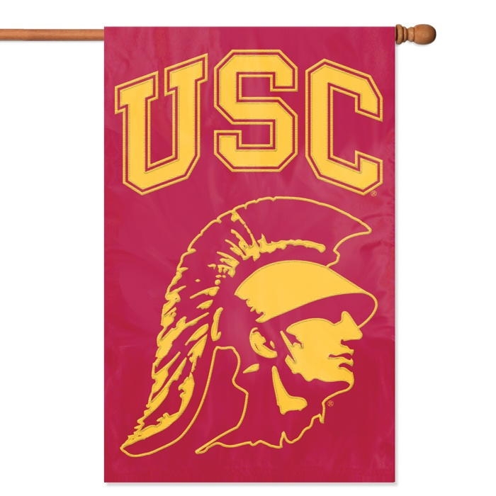 USC Trojans "Trojan Head" Applique Banner Flag 44" x 28"