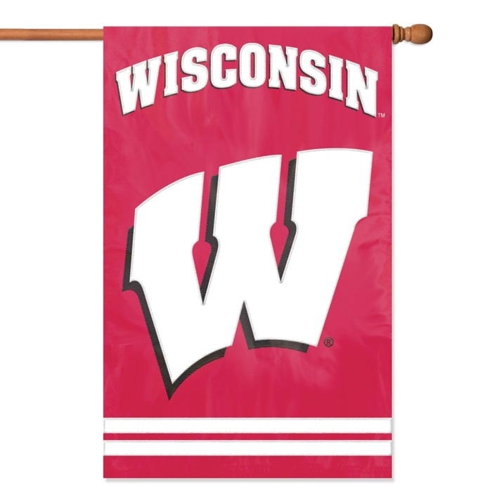 Wisconsin Badgers Applique Banner Flag 44" x 28"
