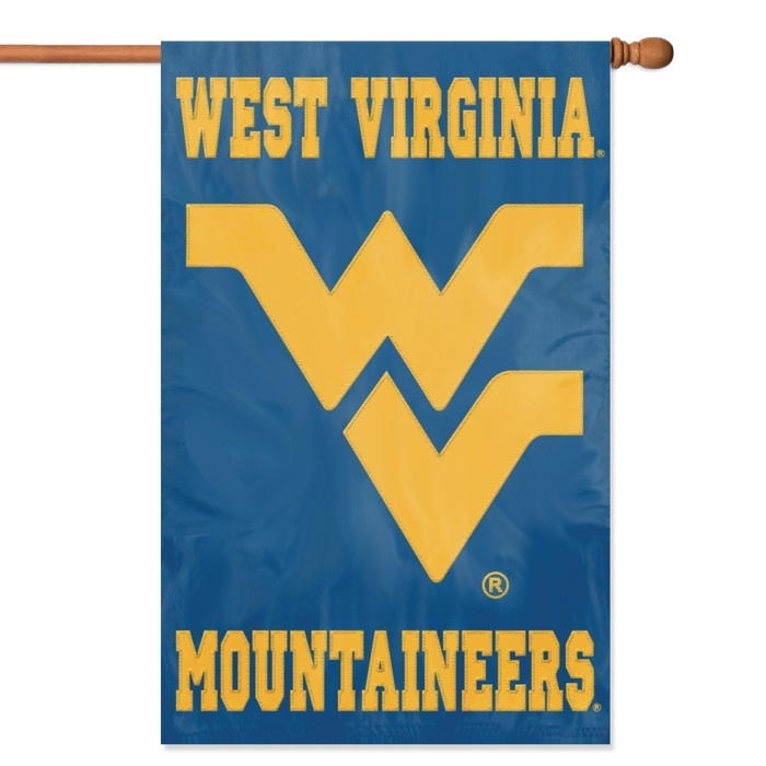 West Virginia Mountaineers Applique Banner Flag 44" x 28"