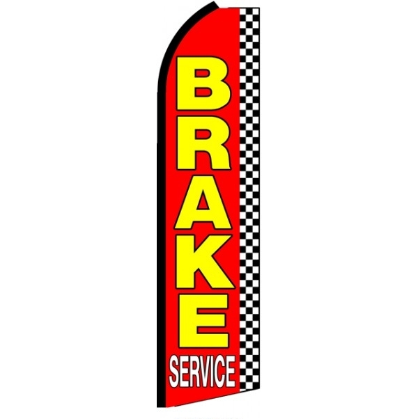 Brake Service Red Feather Flag 3' x 11.5'