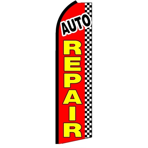 Auto Repair(Red yellow letters) Feather Flag 2.5' x 11'