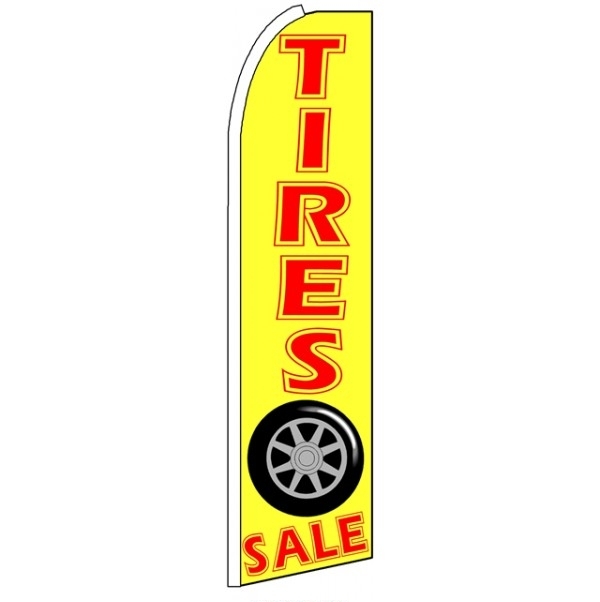 Tire Sale Yellow Feather Flag 3' x 11.5'