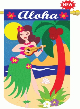 Aloha Girl House Flag