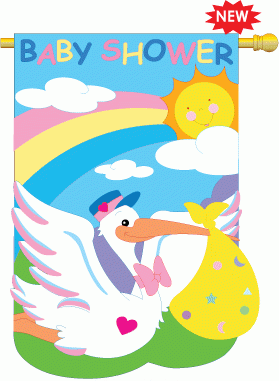 1 left - applique Baby Shower Garden Flag