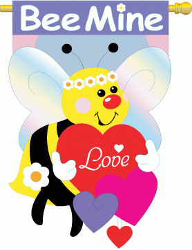1 left - Applique Bee Mine House Flag
