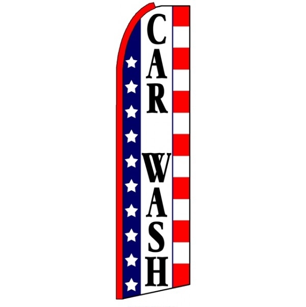 Car Wash Stars (Patriotic) Feather Flag 3' x 11.5'