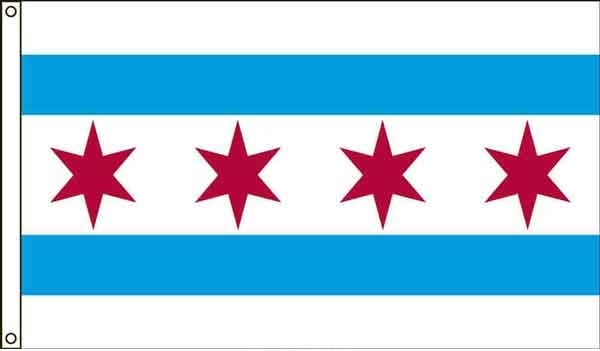 2' x 3' Chicago City High Wind, US Made Flag