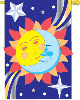 applique Celestial moon Garden Flag  - 1 left