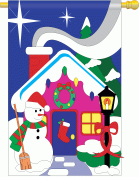 Christmas House House Flag
