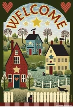 Colonial Houses Welcome Garden Flag - 1 left