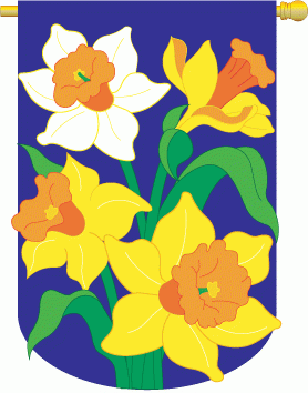 Applique Daffodils Garden Flag - 1 left