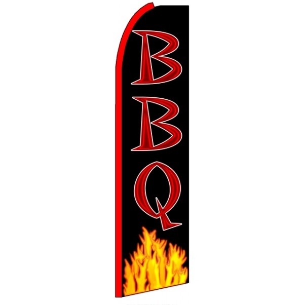 BBQ (Red Sleeve) Feather Flag 2.5' x 11'