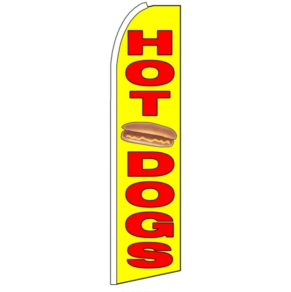 Hot Dogs Yellow Feather Flag 3' x 11.5'