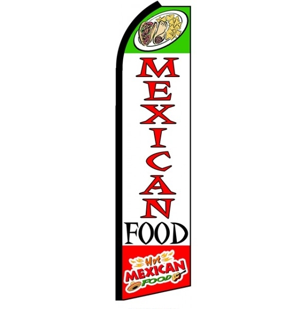 Mexican Food Feather Flag 3' x 11.5'