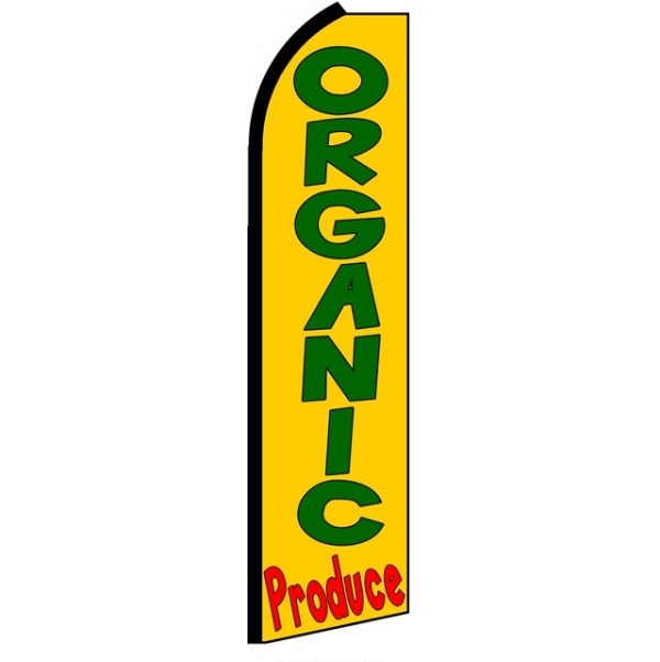 Organic Produce Feather Flag 3' x 11.5'
