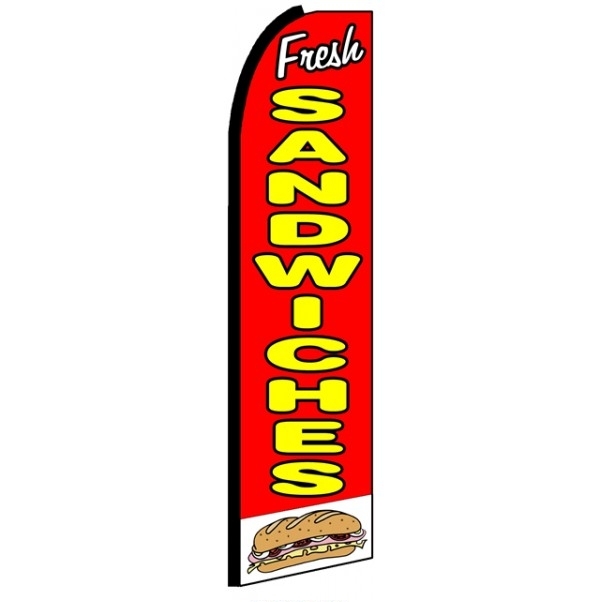 Fresh Sandwiches Feather Flag 3' x 11.5'