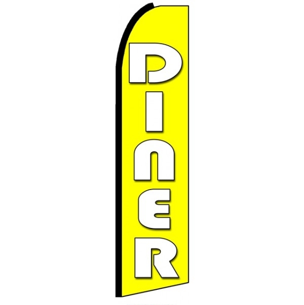 Diner Yellow Feather Flag 3' x 11.5'